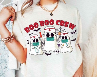 Boo Boo Crew Png, Halloween Nurse Png, Halloween Png,Nurse Halloween Png,Retro Nurse Png,Ghost Nurse Png,Nurse Shirt Sublimation,Cute Ghost