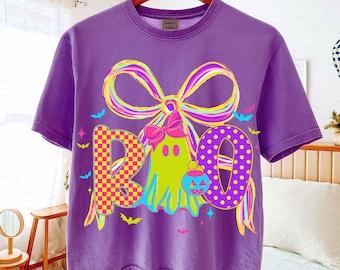 Halloween Ghost Bow Png, Preppy Halloween Png, Neon Halloween Png, Halloween Png, Halloween Boo Png, Neon Preppy Ghost, Spooky Season Png