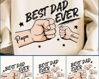 Fist Bump Father's Day Bundle Png, Best Dad Ever Fist Bump Png, Hunter Dad Png, Retro Dad Png, Add Name Toddler Kid, Digital Download