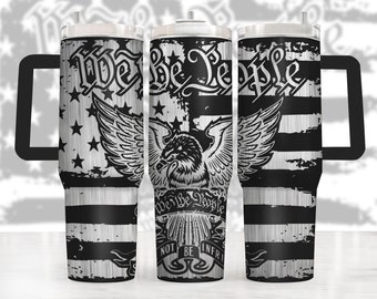 Wij de mensen Tumbler Laser Svg, 1776 Fredom 40oz Tumbler Full Wrap Laser Svg, Laser gegraveerde Svg, Tumbler Laser File, Laser Svg voor Tumbler