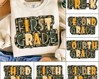 Back to School For Boys Bundle, Kindergarten Dude, Pre K PNG, First Day Of School, School Png, Retro PNG, First/ Second/ Third Grade Design