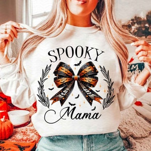 Spooky Mama Png, Coquette Halloween Png, Spooky Season Png, Retro Halloween Png, Fall Png, Halloween Shirt Sublimation Designs Png