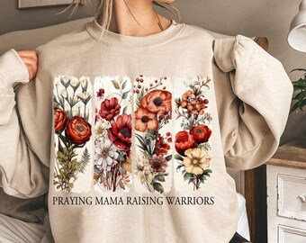 Praying Mama Raising Warriors Png, Christian Mama Png, Floral Mama Png, Mom Life png, Bible Verse Png, Jesus Png, Christian Png,Gift for mom