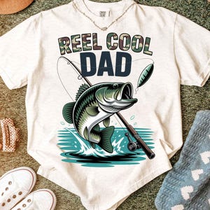 Retro Reel Cool Dad Png, Wishin&#39; I Was Fishin&#39; Png, Fishing Dad Shirt Design Png, Bass Fishing Png, Fathers Day Gift, Dad Birthday Gift Png
