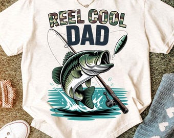 Mulinello retrò papà cool png, Vorrei pescare png, Design maglietta papà pescatore png, Pesca al black bass png, Regalo per la festa del papà, Regalo di compleanno papà png