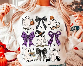 Coquette Halloween Ghost Png, Ghost Floral Halloween png, Girly Halloween png, Spooky Season Png, Bow Halloween Vibes , Witchy Design