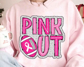 Breast Cancer Football pink out png,Breast Cancer PNG,pink ribbon Png, American Football png,pink out sublimation design,Cancer png