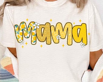 Preppy Mama Lemon Png, Cute Lemon Floral Mama Png, Mothers day Png, Summer Mama Png, Custom Preppy Mama, Mama Png, Mom Summer Sublimation