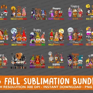 Happy Hallothanksmas Gnomes Coffee PNG, Fall PNG, Halloween png, Christmas PNG, Thanksgiving png, Santa Png, Autumn Png