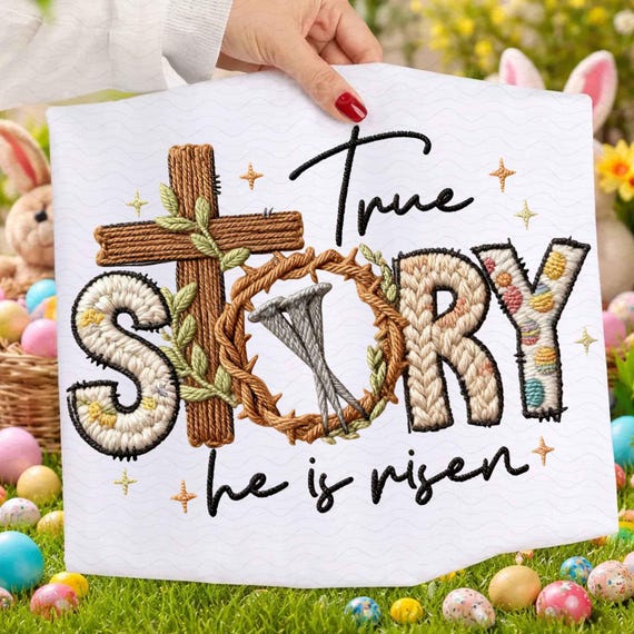 Vintage Christian He is Risen Faux Yarn png, Latch Hook Easter png, Easter Christian png, Retro Easter Christian Jesus png, Faith png, Jesus