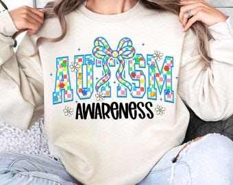 Checkered Autism Awareness Coquette Png, Autism Bow Png, Autism PNG, Autism Mom Gift PNG, Autism Awareness Png, Neurodiversity Png