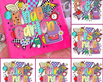 Preppy Back To School Bundle, Kindergarten, First Day Of School, Kindergarten Pre-k 1st 2nd 3rd Grade Png, Back To School PNG, School Bundle