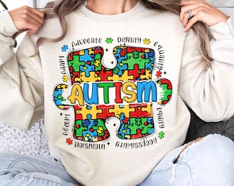 Autism Advocate Dignity Equality PNG, Autism Awareness Sublimation, Autism PNG, Autism Awareness PNG, Autism Awareness Month Png Sublimation