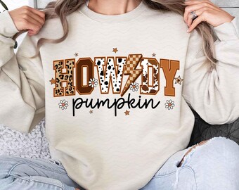 Howdy Pumpkin Western Fall png, Fall Cowhide Pumpkin Png, Western Pumpkin Png, Cowprint Howdy Fall Png, Fall Vibes Png, Western Halloween