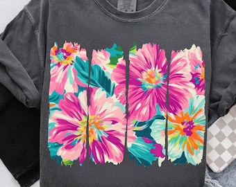 Preppy Floral Brushstroke PNG, Boho Floral PNG, Floral Mama Png, Summer Vibes Png, Spring Flowers Png, Wildflower Png, Boho Summer Png