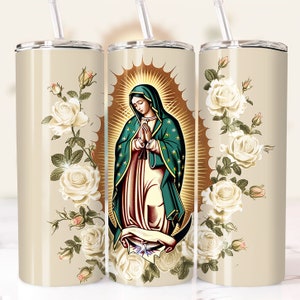 Virgen de Guadalupe 20oz Diseño Digital, Envoltura digital Virgen de México para sublimación, Descarga Instantánea, Diseño Español, Virgen Mexicana