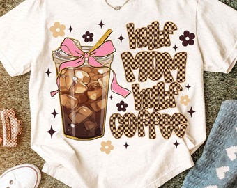 Half mom half coffee png, Retro Checkered Mama Png, Coffee Coquette Bow Png,Mama Needs Coffee Png, Coffee Lover Sublimation,Mother's Day Png