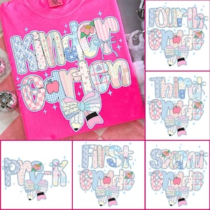 Preppy Back to School Floral Bundle, First Day Of School, School Png, Preppy School Png, First/Second/Third Grade Design, School Bundle Png