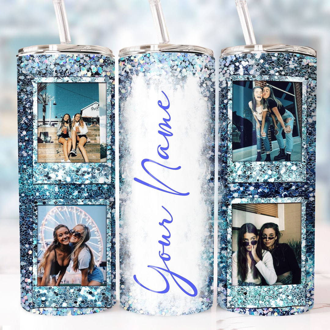 Personalized Tumbler Wrap PNG Add Your Name & 4 Photos Seamless ...