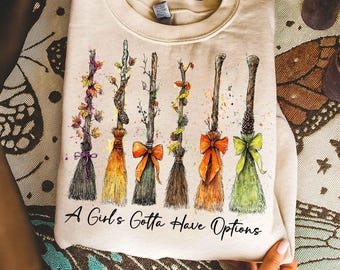 A Girl Gotta Have Options Png, Retro Halloween Png, Witches Png, Halloween Png, Spooky Season Png, Feeling Witchy Png, Trendy Halloween Png