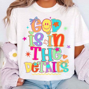 Preppy God is in the Details Glitter PNG, Religious PNG, Trendy Png, Neon Smiley Png, Millennial Png, Coquette Png, Hand Lettered Png