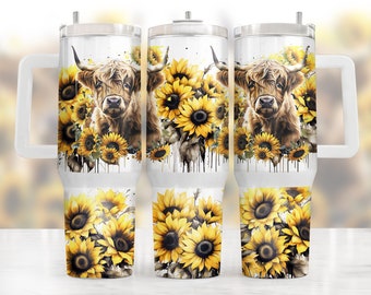 40oz Wrap Baby Highland Cow, Sublimation design templates, 40oz png Digital download. Clip art download, 40oz tumbler with handle Downloads