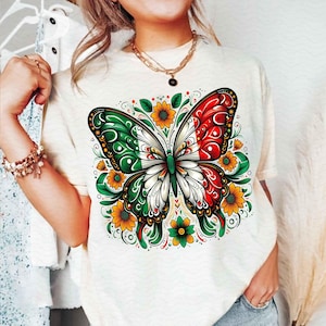 Mexican flag butterfly PNG, Pride Mexican independance Day Png file shirt , Mexican Heritage Png , Mexican Girl png sublimation design