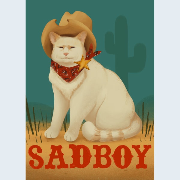 Cowboy Sad Boy Print