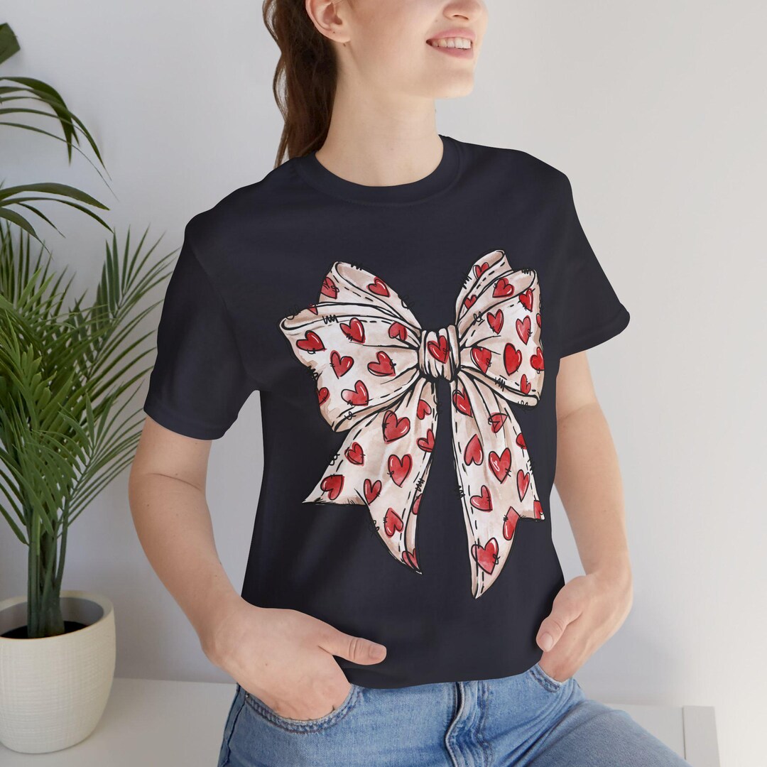 Lovelle | Embellished Bow & Heart Cotton T-Shirt (Multiple Colors)
