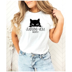 Judging You Silently Shirt Funny Black Cat for Men and Women - Etsy