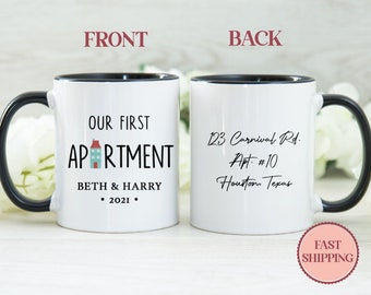 Personalized First Apartment Mug • Custom Address Apartment Mug • Our First Place Together Mug • Custom Name Couple Mugs • (MU-20 Our)