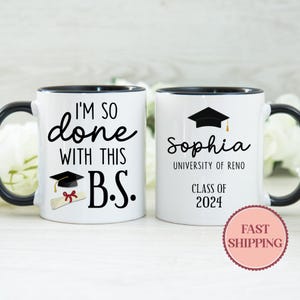 Ich bin so fertig mit dieser B.S Kaffeetasse, Bachelor Abschluss Geschenk Tasse, lustige Abschlussgeschenke, Bachelor of Science Tasse (MU-185 DONE)