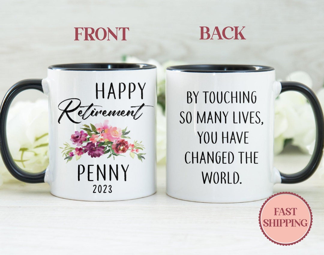 Custom Happy Retirement Mug 2023 Personalized Retirement Mug Etsy