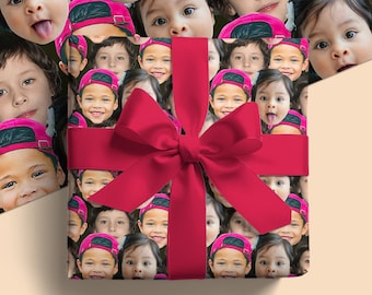 Funny Custom Face Print Wrapping Paper, Unique Personalized Gift Wrap, Occasion Special Photo Gift Paper Rolls (GW-17)