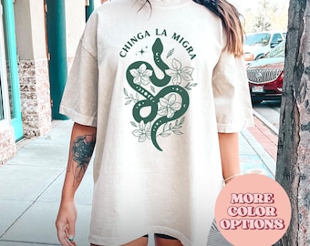 Comfort Colors® Chinga La Migra T-Shirt, Anti Racism Adult Shirt,  Immigration Theme Tee, Immigrant Support Graphic T-Shirt (AP-TRE139)