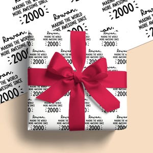 Customized Celebration Wrapping Paper, Personalized Gift Wrap with Names and Dates, Unique Birthday Gift Wrapping Paper Roll (GW-4)