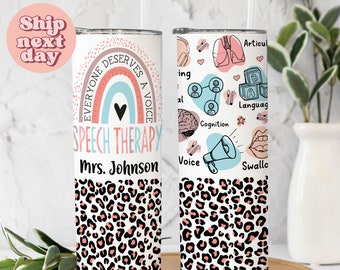 Speech Therapist Tumbler With Straw • Everyone Deserves a Voice Tumbler • Custom Speech Therapy Tumbler • Speech Therapist Cup