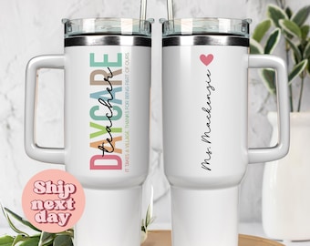 Daycare Teacher Personalized 40oz Tumbler, Custom 40oz Tumbler Gift For Educator, Teacher Appreciation Gift, 40oz Tumbler For Work(TU-446)