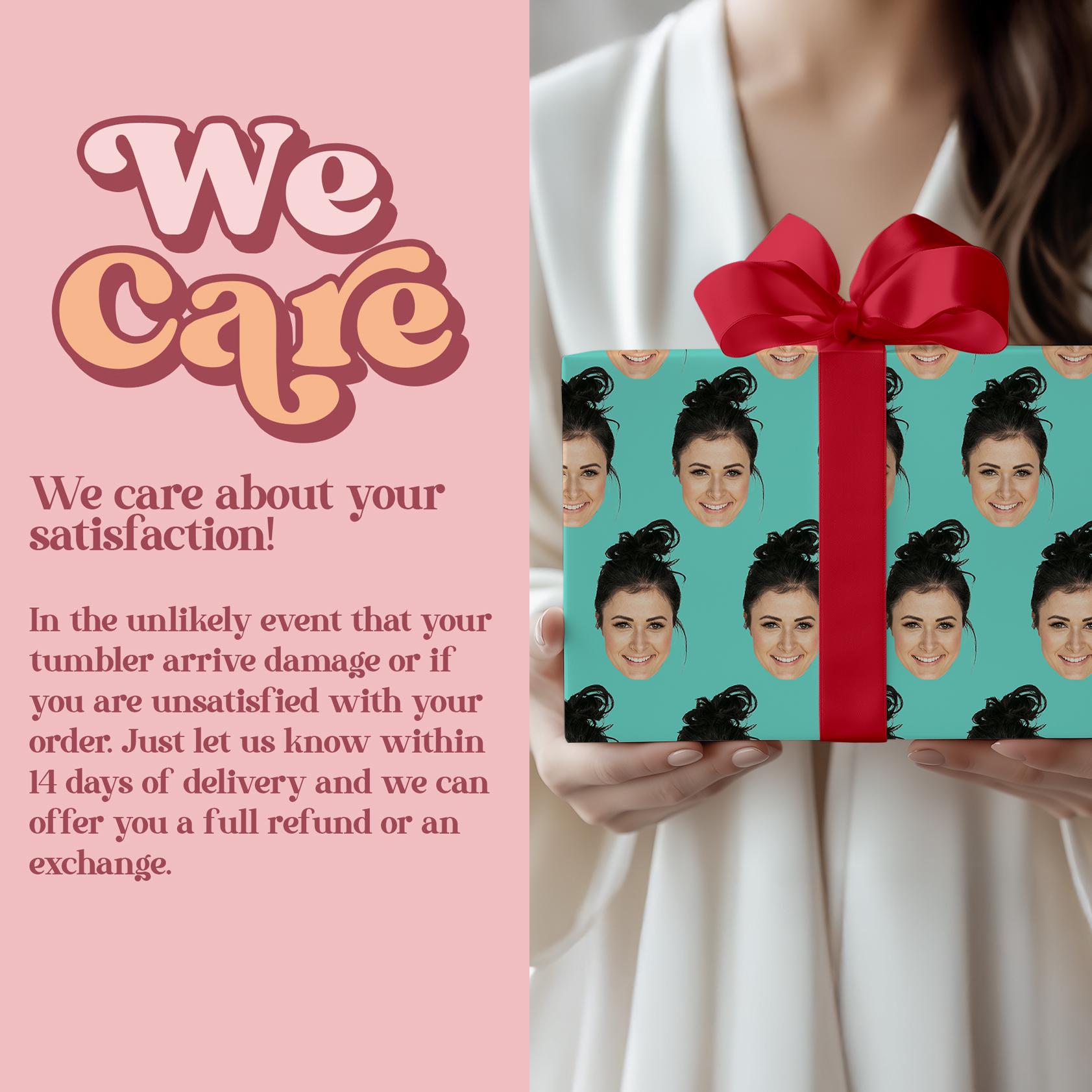 Funny Gift for Boyfriend, Custom Face Print Gift Wrapping Paper, Unique Personalized Birthday Wrap, Gift for Girlfriend (GW-19)