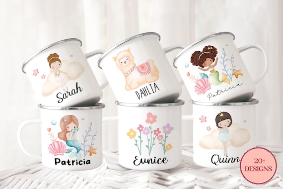 Personalisiertes Meerjungfrauen-Tasse Für Kinder – Keramik Mit Namen, Spülmaschinengeeignet | Geschenk Für Mädchen