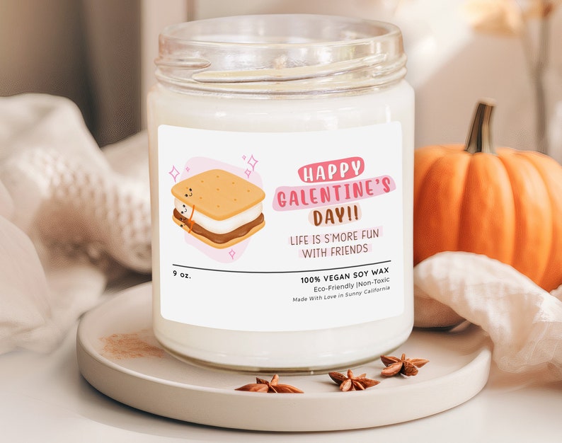 a jar of happy valentine's day candle sitting on a table