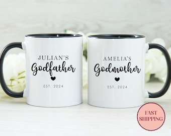 Custom Godparents Mug • Godfather & Godmother Mug • Personalised Godparent Gift Ideas • Godfather Coffee Mug • Godmother Mugs (MU-59GOD)