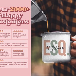 Mug Esquire personnalisée • Esquire Est 2022 • Mugs pour étudiants en droit • Cadeau pour l'obtention du diplôme en droit • Cadeaux pour avocat • Idée cadeau pour l'obtention d'un diplôme de faculté de droit (MU-52ESQ) image 6