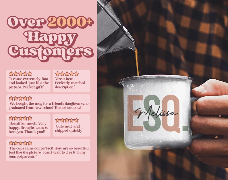 Mug Esquire personnalisée • Esquire Est 2022 • Mugs pour étudiants en droit • Cadeau pour l'obtention du diplôme en droit • Cadeaux pour avocat • Idée cadeau pour l'obtention d'un diplôme de faculté de droit (MU-52ESQ) image 6