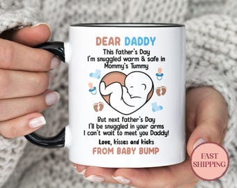 Beste vader Mok voor toekomstige vader • Cadeau verwachten vader voor Vaderdag • Binnenkort papa-koffiemok • Aangepaste vaderbeker • (MU-81 Beste)