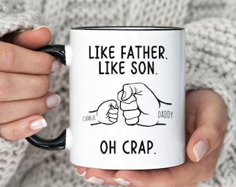 Taza "De tal palo, tal astilla", regalo divertido para el Día del Padre, el mejor regalo para papá, taza para el primer Día del Padre (MU-195 Like)