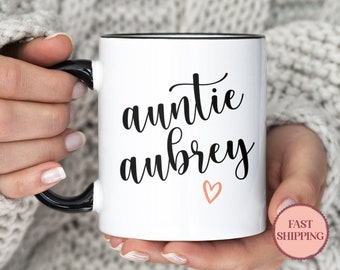 Personalized Auntie Mug • New Aunt Gift • Best Aunt Coffee Mug • Pregnancy Reveal Mug • Gift for New Auntie • Aunt Coffee Mug (MU-59AUNTIE)