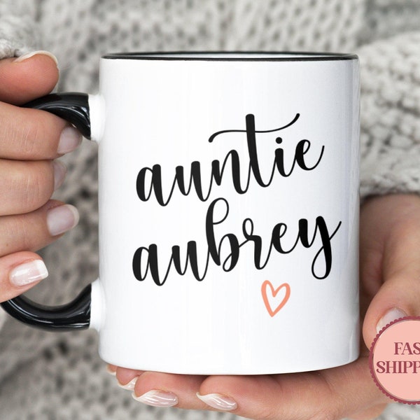 Personalized Auntie Mug • New Aunt Gift • Best Aunt Coffee Mug • Pregnancy Reveal Mug • Gift for New Auntie • Aunt Coffee Mug (MU-59AUNTIE)