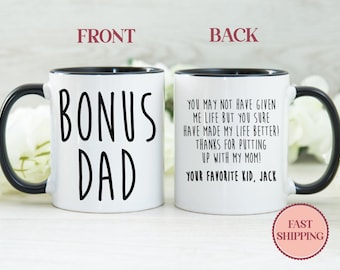 Mug à café pour beau-père en prime •Cadeaux amusants pour beau-père •Mignonnes tasses à café pour beau-père •Idée cadeau pour beau-père •Tasse pour la fête des pères •(MU-35 en prime pour papa)