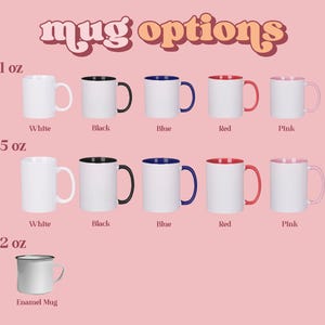 a variety of mug options, including different sizes and colors, presented in a visually appealing manner.